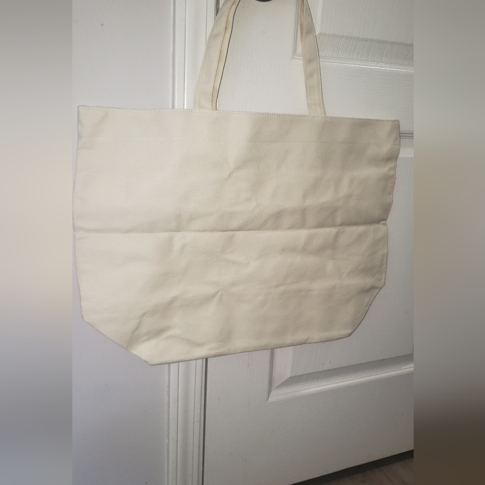 Victoria’s Secret Cream Pink Sequin Canvas Tote Bag NWT - Picture 4 of 6